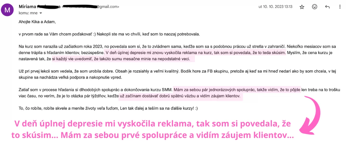 Referencia od Miriamy – má za sebou prvé spolupráce